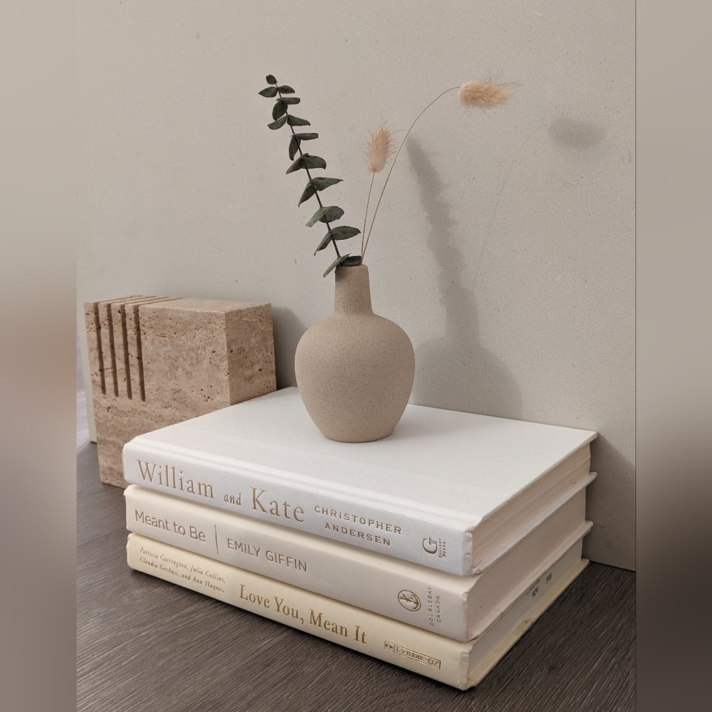 Minimalist Neutral Bookstack × 3